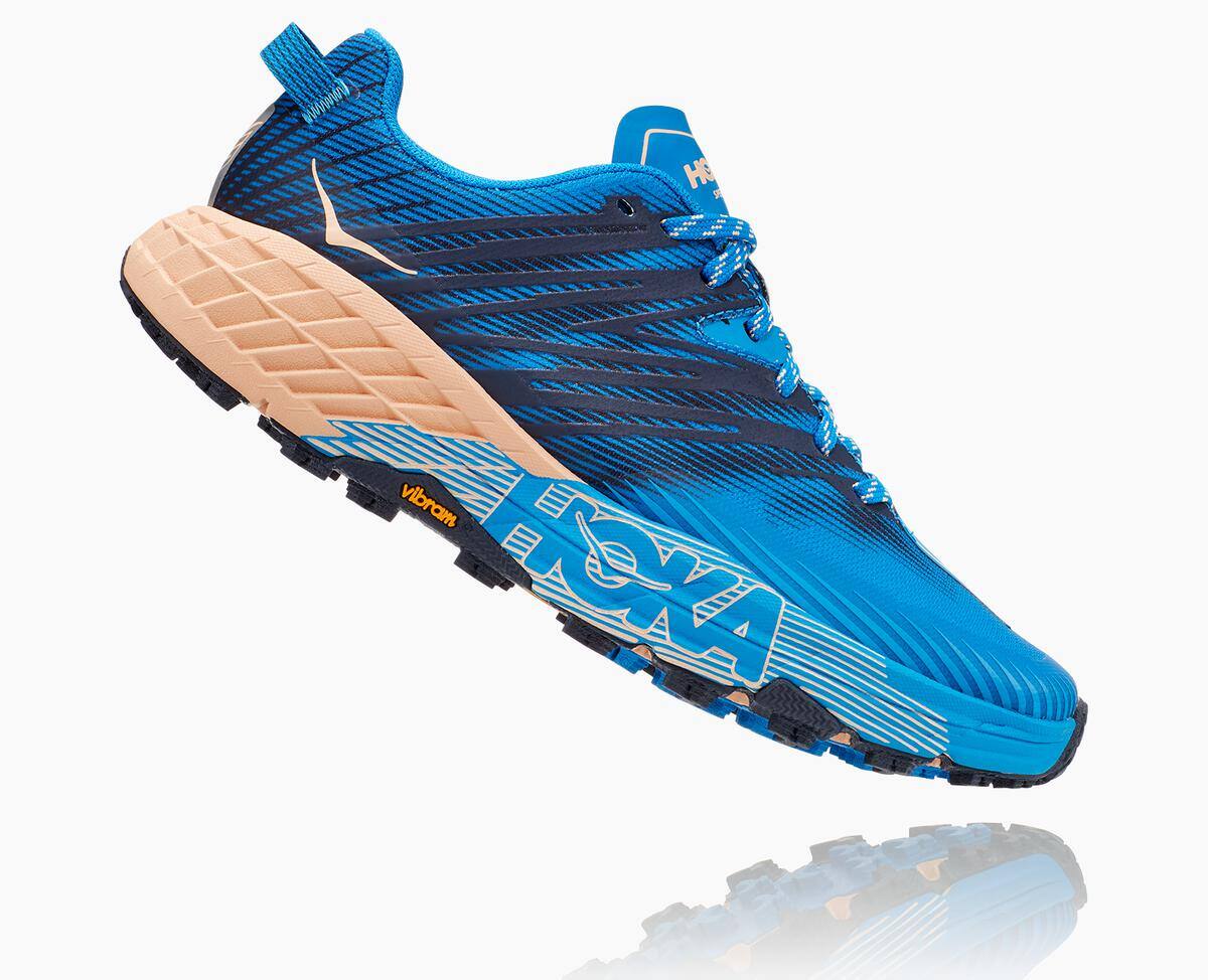 Dámské Trailové Boty Hoka One One Speedgoat 4 Široké Indigo Meruňka | CZ.039ZGDENX