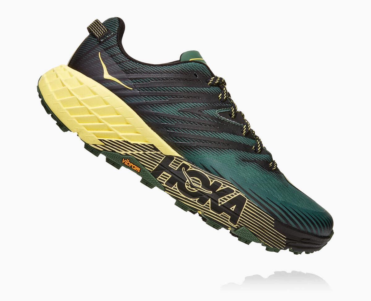 Pánské Trailové Boty Hoka One One Speedgoat 4 Široké Myrtle/Limelight | CZ.058QTKPWG