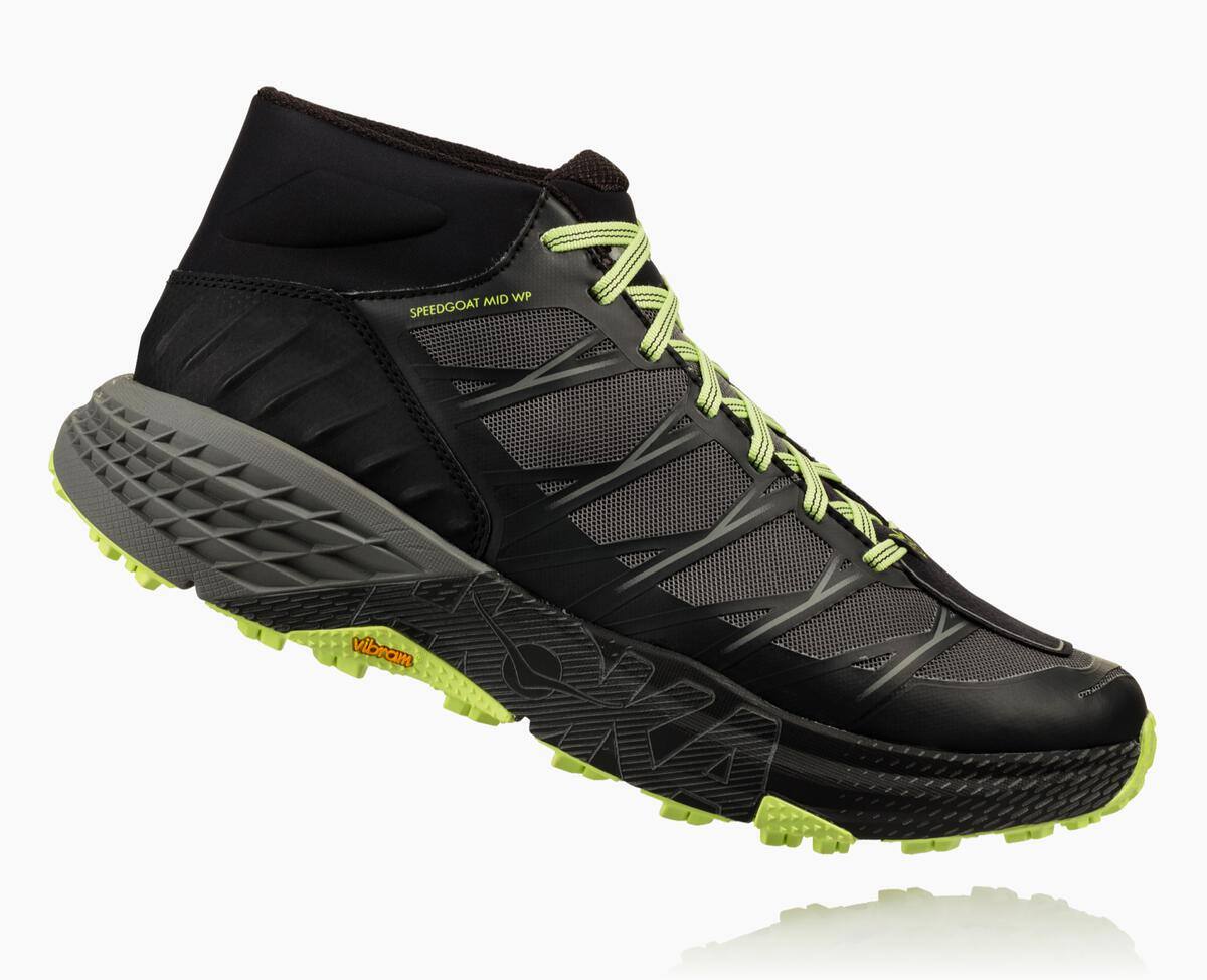 Pánské Trailové Boty Hoka One One Speedgoat Mid Nepromokavé Černé Šedé | CZ.475GCKHRO