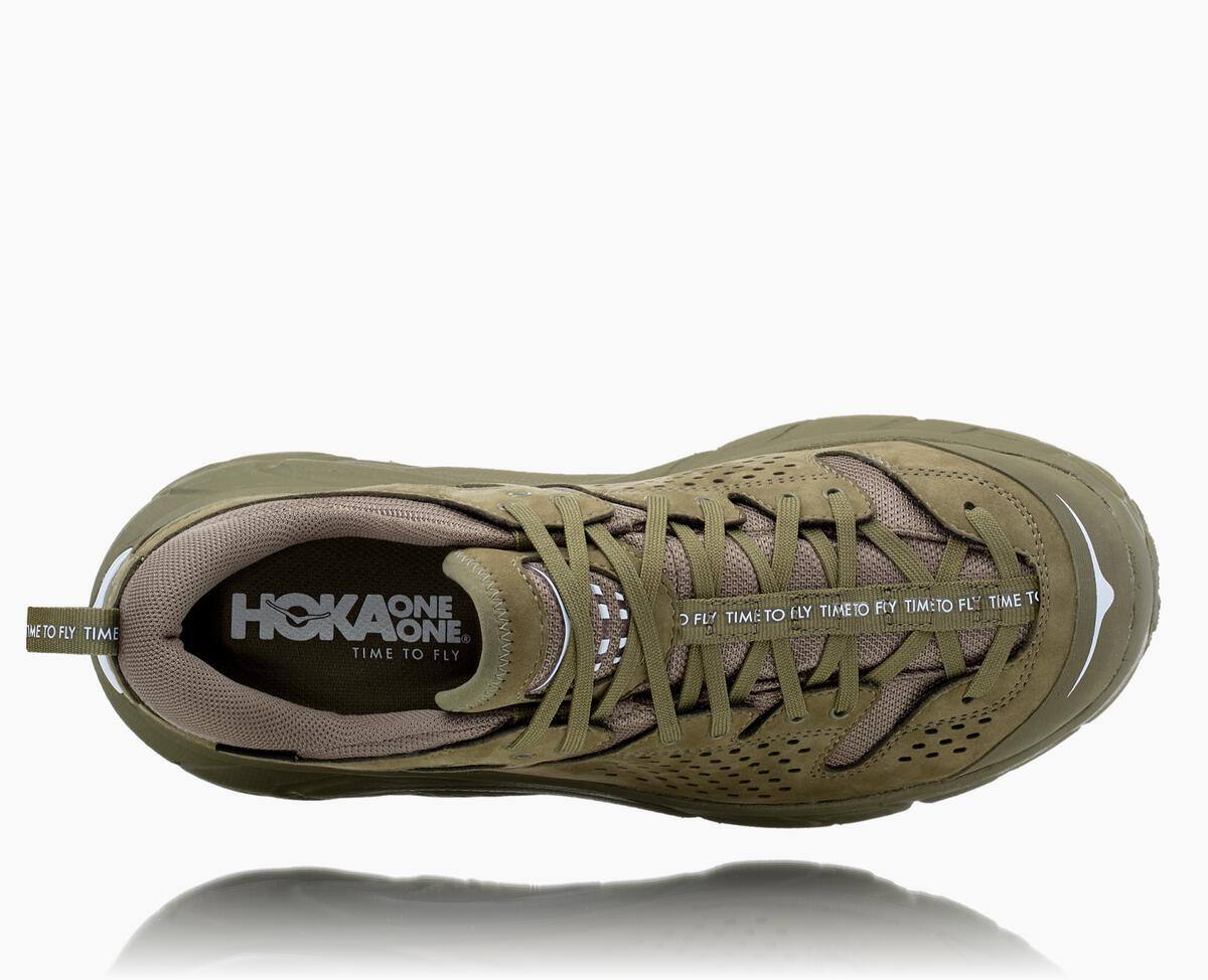 Pánské Trailové Boty Hoka One One Tor Ultra Low Wp Jp Olivy Zelené | CZ.083IQLAMC